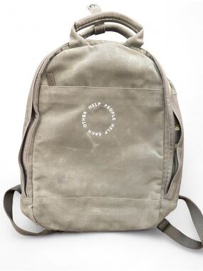 Day Owl olive green slim backpack
